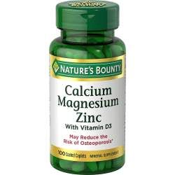 MULTIVITAMINICO NATURE&#39;S BOUNTY, CALCIO, MAGNESIO Y ZINC C/100 PZA