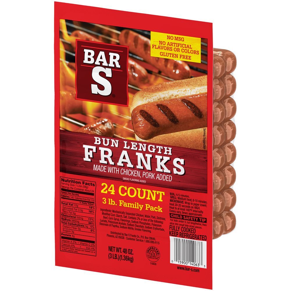 SALCHICHA BARS FAMILY PACK BUN LENGHT 1.36 KG
