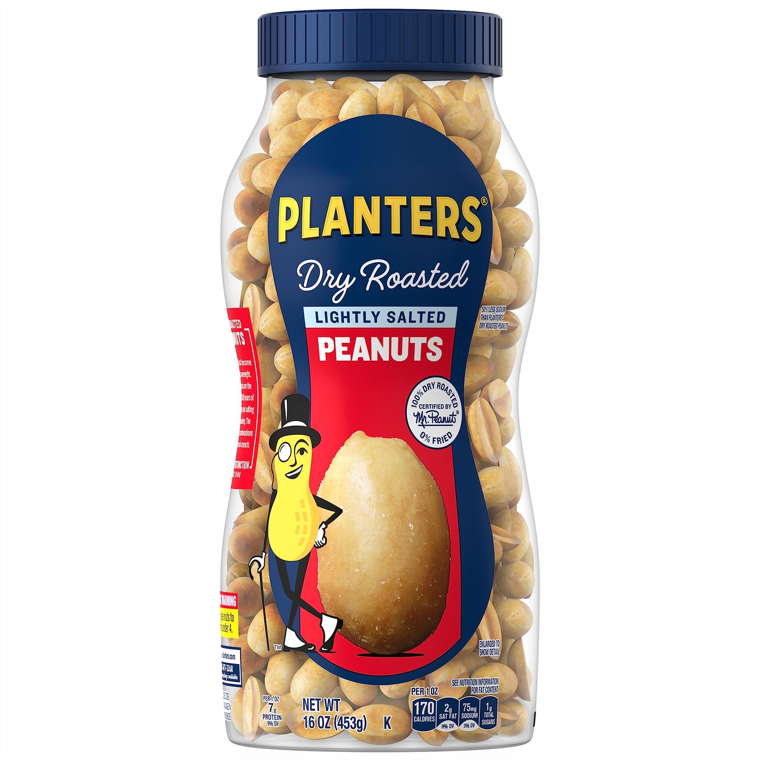 CACAHUATES PLANTERS DRY ROASTED LIGHTLY 453 GR.