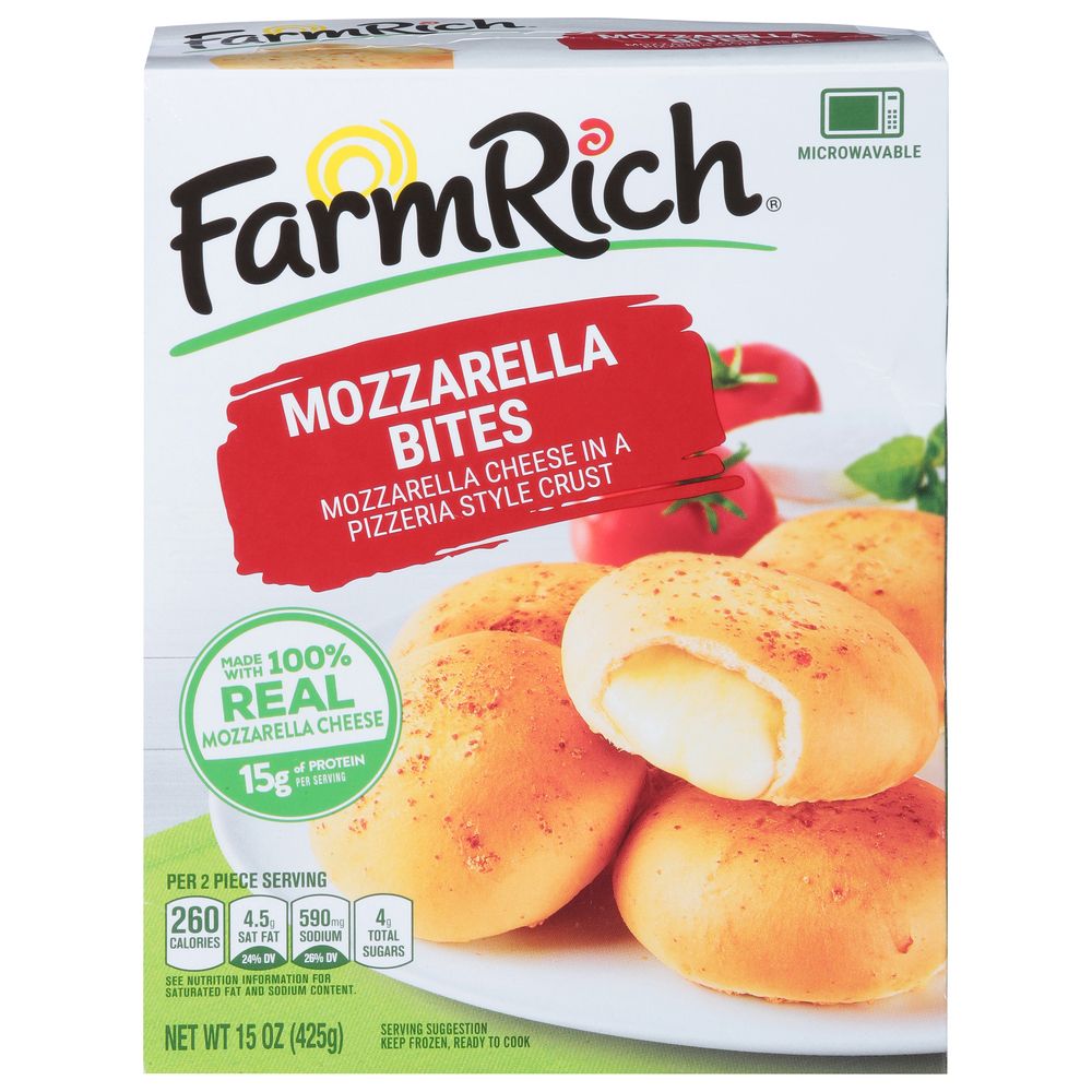 MOZZARELLA BITES FARM RICH PIZZERIA 425 GR.