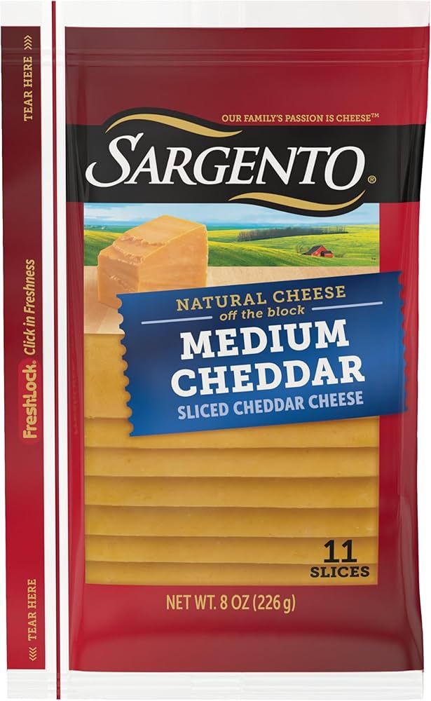 QUESO SARGENTO MEDIUM CHEDDAR CHEESE C/11 PZAS
