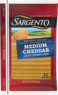QUESO SARGENTO MEDIUM CHEDDAR CHEESE C/11 PZAS