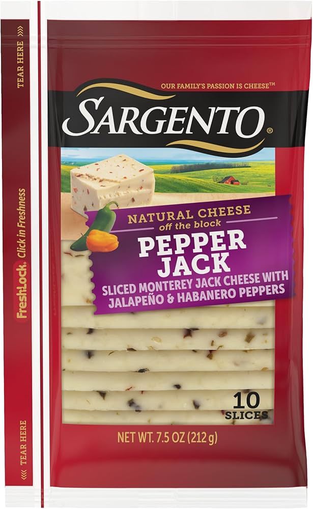QUESO SARGENTO SLICED PEPPER JACK C/10 PZAS
