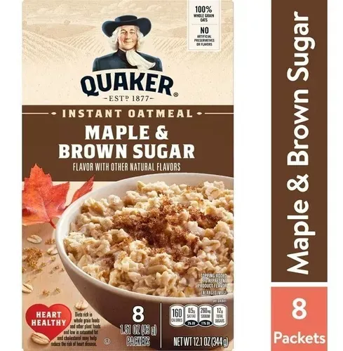 AVENA QUAKER MAPLE &amp; BROWN SUGAR C/8 PZAS 774 GR.