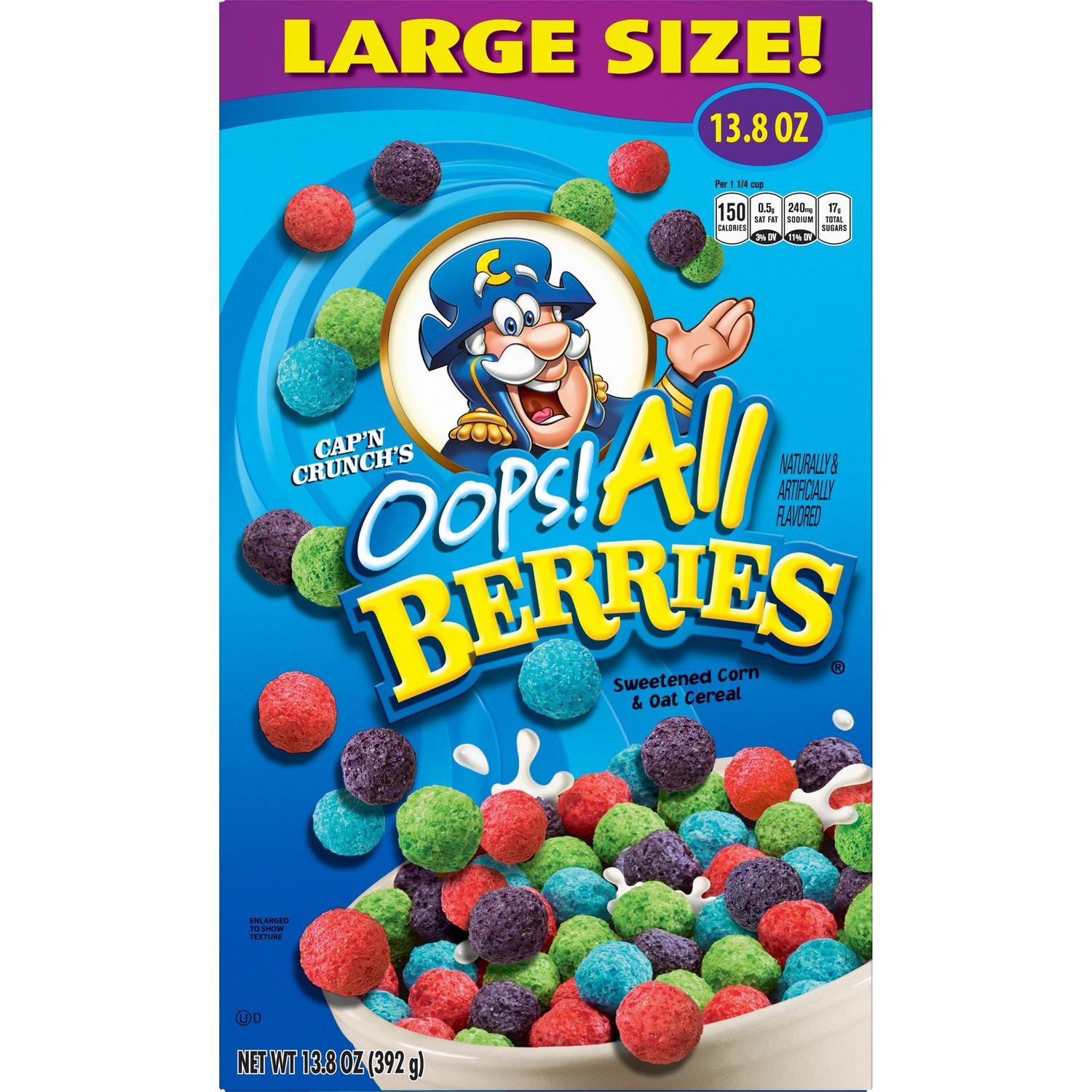 CEREAL CAP&#39;N CRUNCH LARGE SIZE OOPS ALL BERRIES 392 GR.