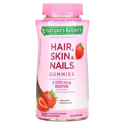 GUMMIES NATURE&#39;S BOUNTY HAIR, SKIN &amp; NAILS WITH BIOTIN 2,500 MCG C/140 PZA