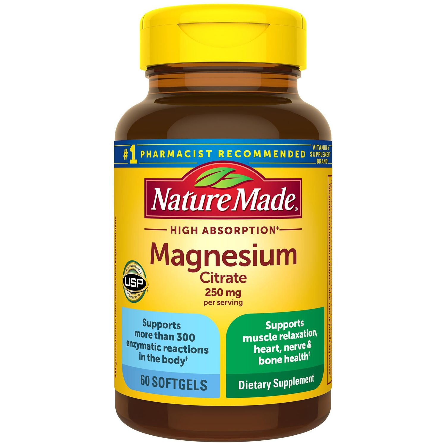 CITRATO DE MAGNESIO NATURE MADE 250 MG C/60 PZAS