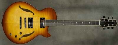 #A2073 Caramel Burst Semi-Hollow Archtop Guitar.