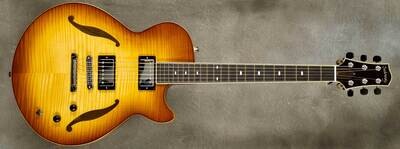 #A1914 Caramel Burst Semi-Hollow Archtop Guitar.