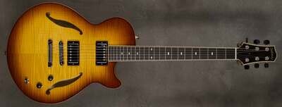 #A2079 Caramel Burst Semi-Hollow Archtop Guitar.
