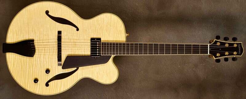 #A2053 Blonde Vintage Amber Jim Hall Archtop Guitar.