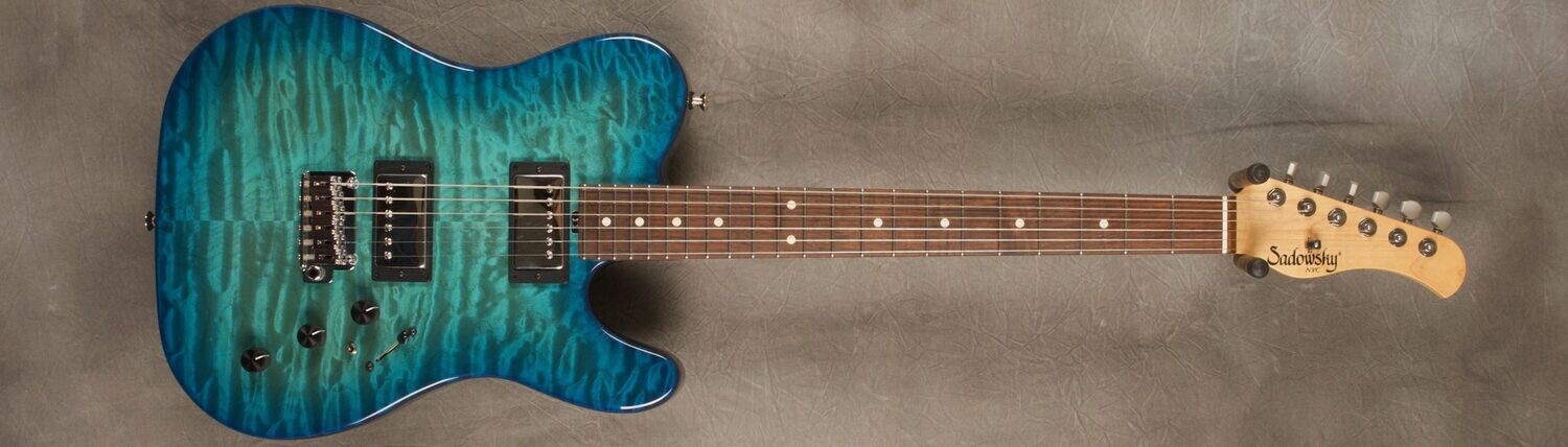 #7341 Bora Blue Burst Standard T-style Guitar.