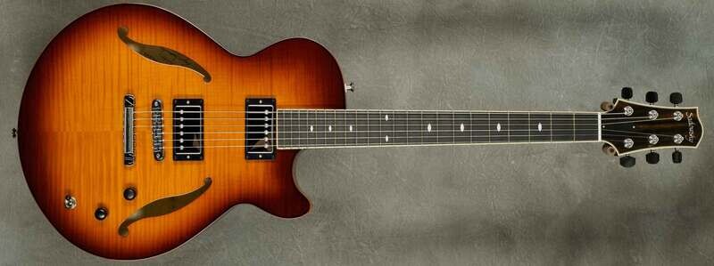 #A2086 Sienna Burst Semi-Hollow Archtop Guitar.