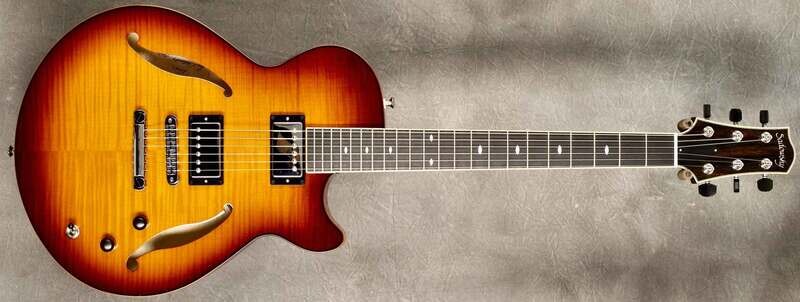 #A2083 Sienna Burst Semi-Hollow Archtop Guitar.