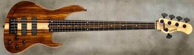 #7076 Pre-owned Natural East Indian Rosewood 5-24 Modern Fretless.