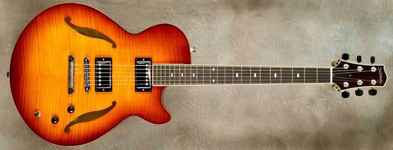 #A1926 Sienna Burst Semi-Hollow Archtop Guitar.