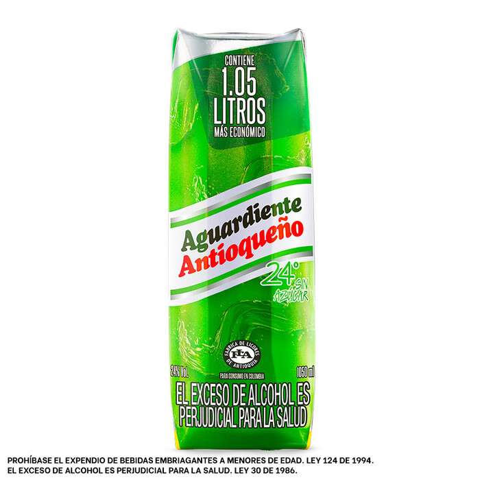 Aguardiente Antioqueno Verde Litro Caja