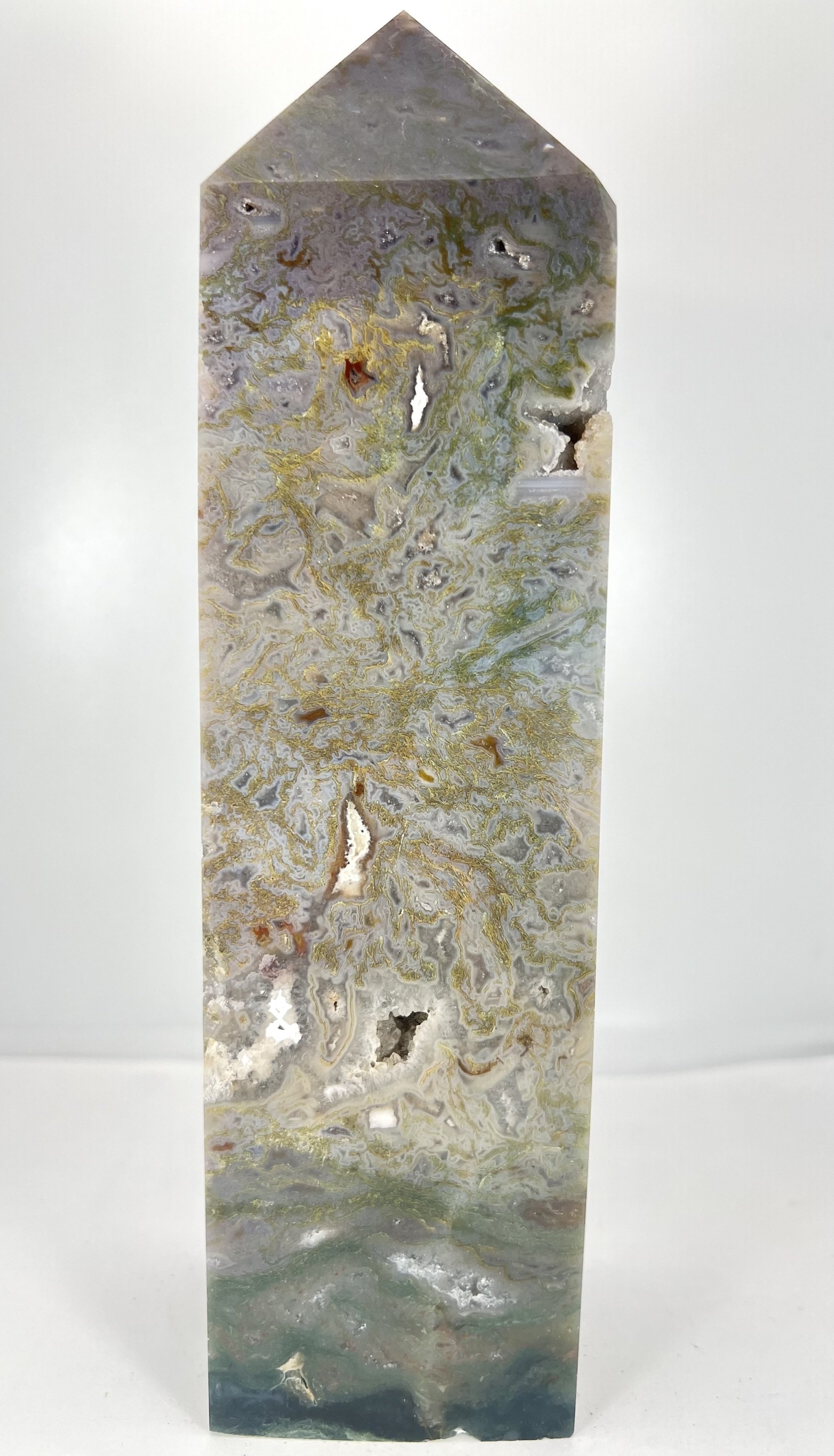 smokey quartz and rock polished  crystal