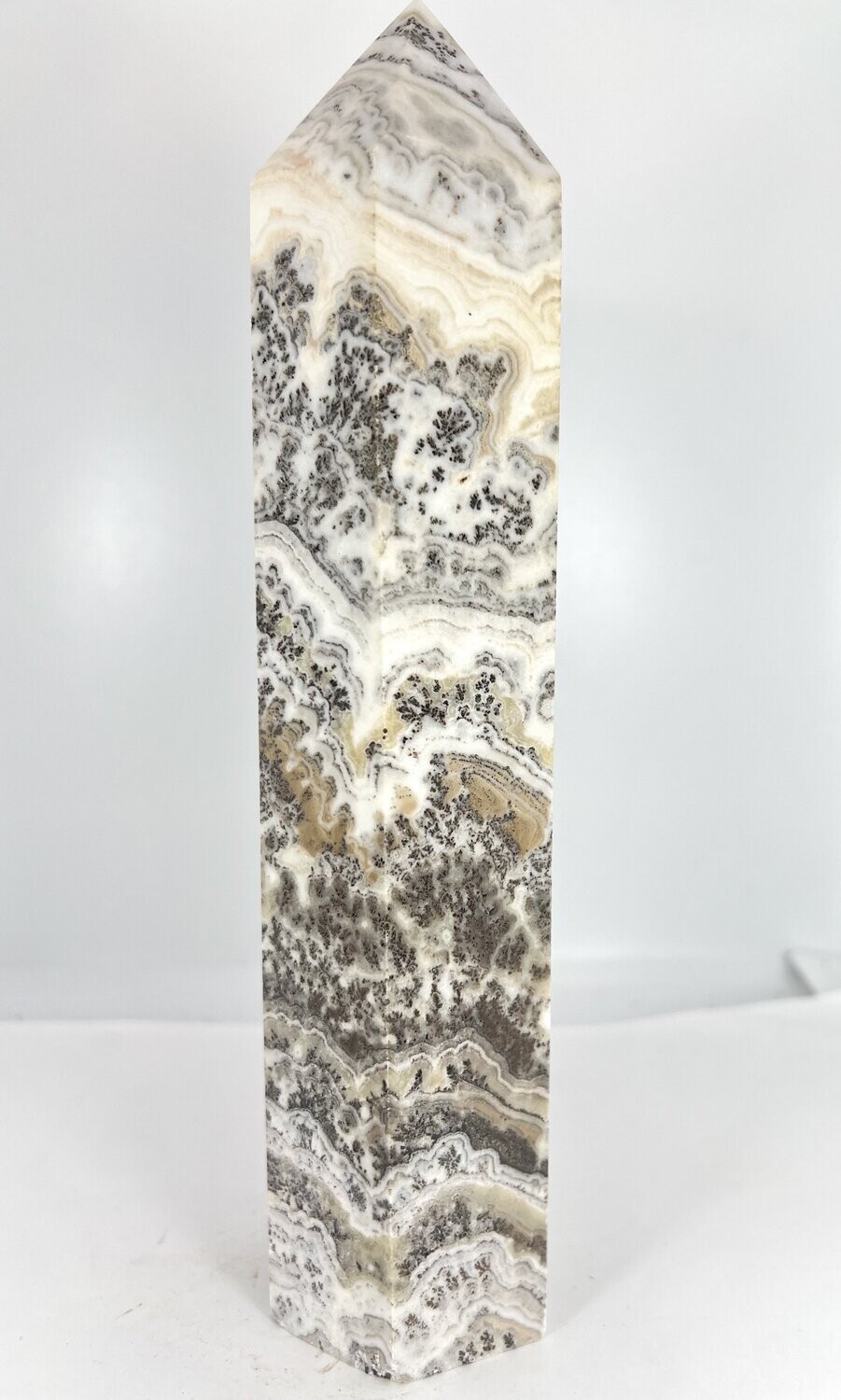 white  layered polished crystal
