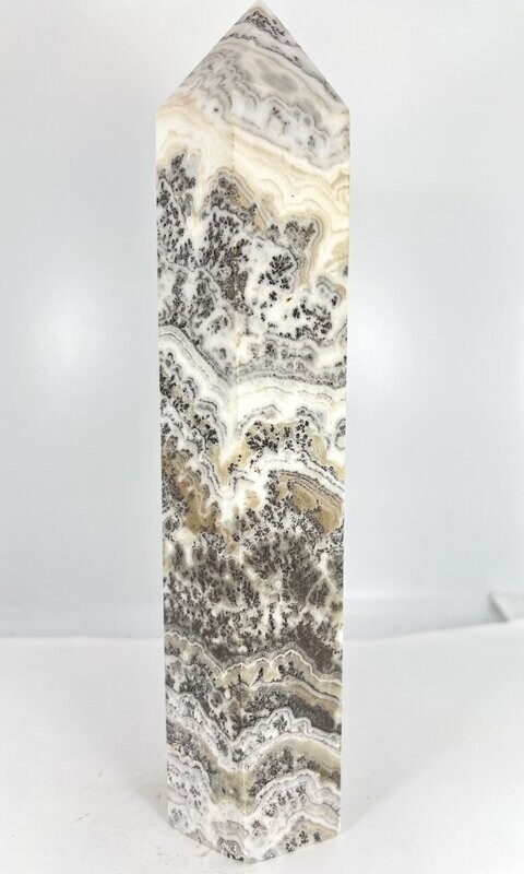 white  layered polished crystal