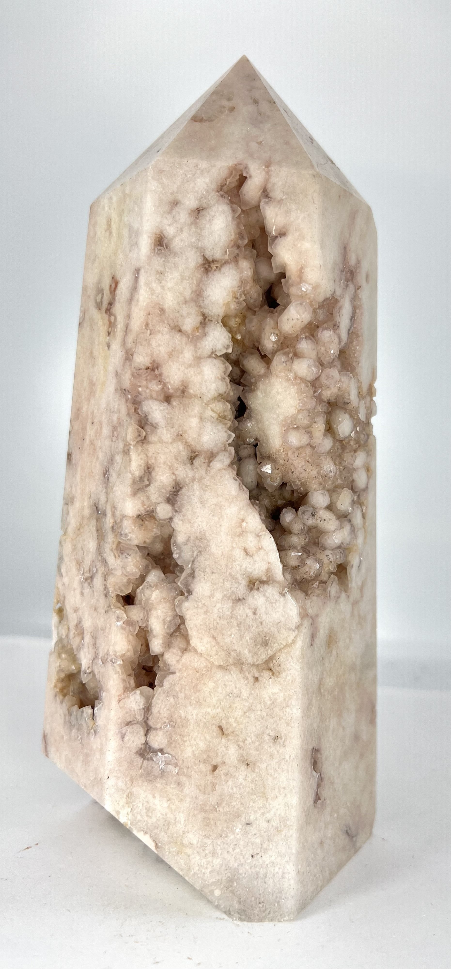 white  geode polished  crystal