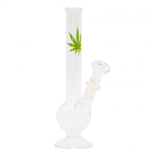 Glass Bong - Weed Leaf Design - 20cm 13906