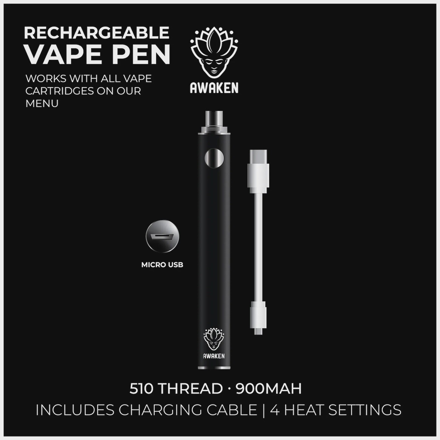 Awaken Vape Pen - Matte black