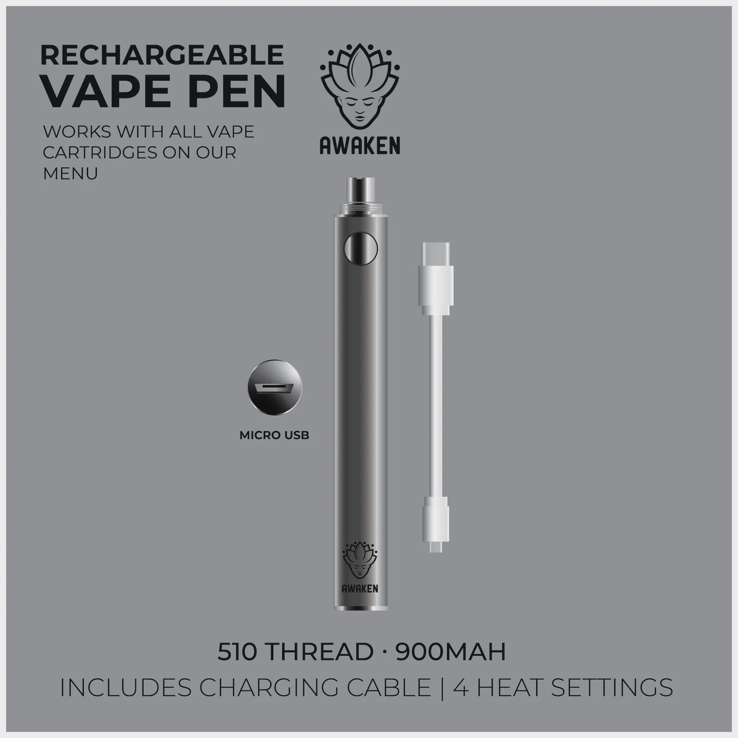 Awaken Vape Pen - Silver