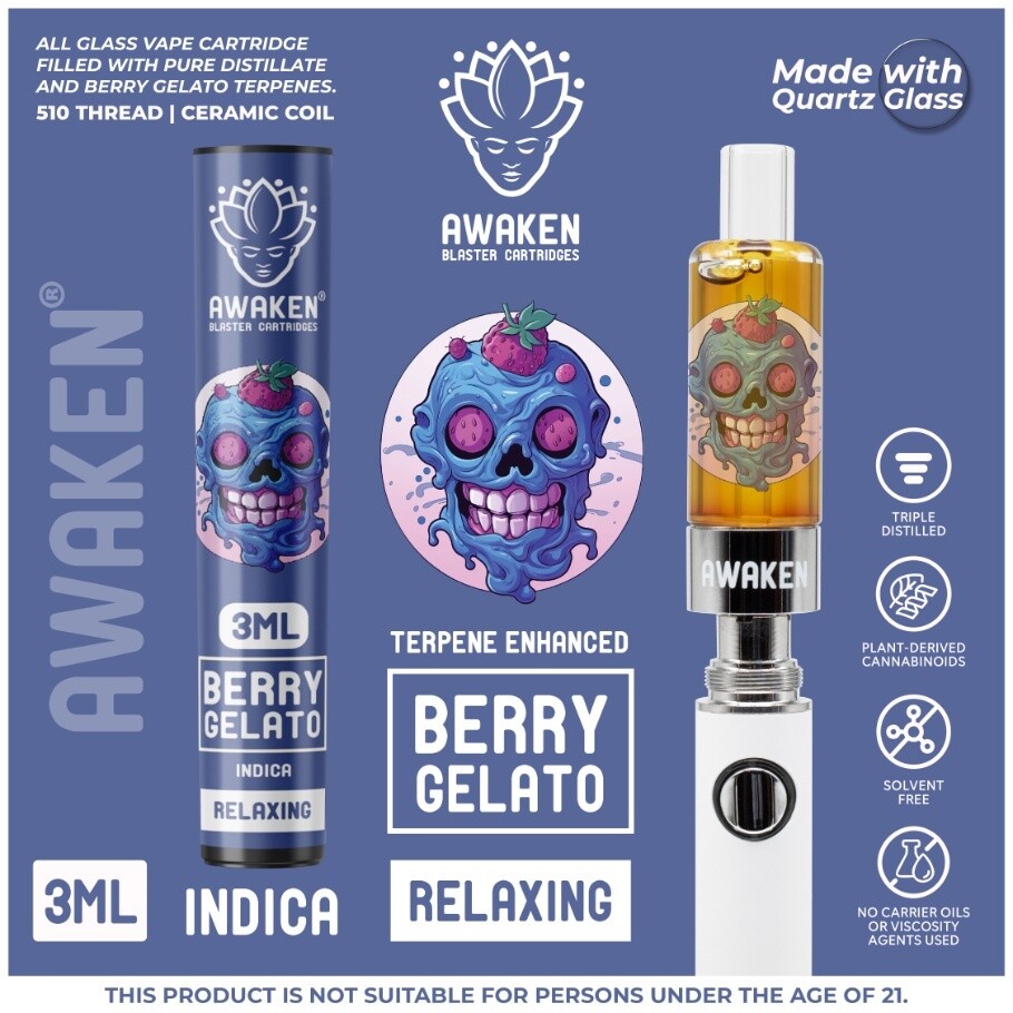 3ml - Berry Gelato - indica - Blaster cart