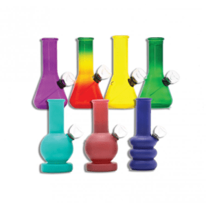 Glass Bong - Small 12cm Coloured Glass Assorted (13906)
