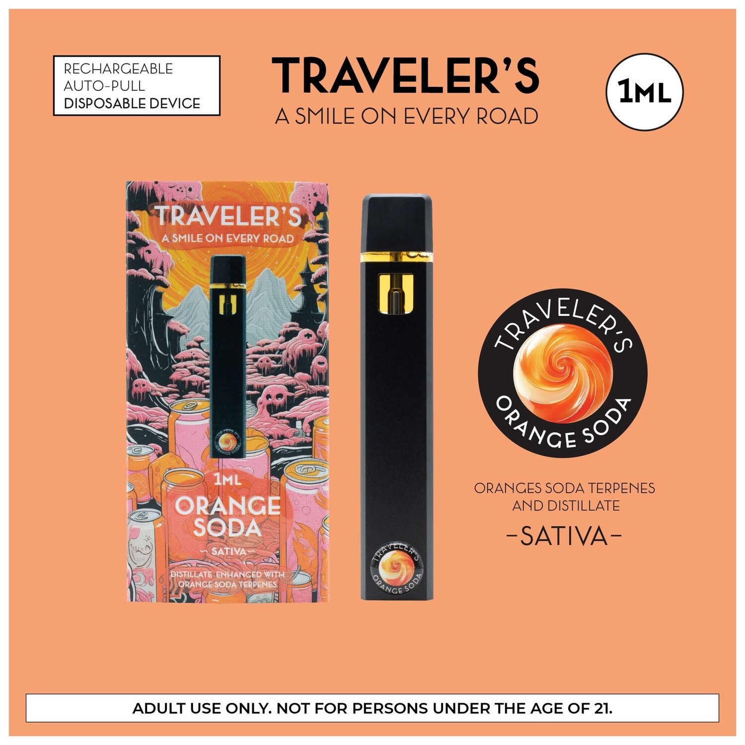 Travelers - disposable - Orange soda - 1ml