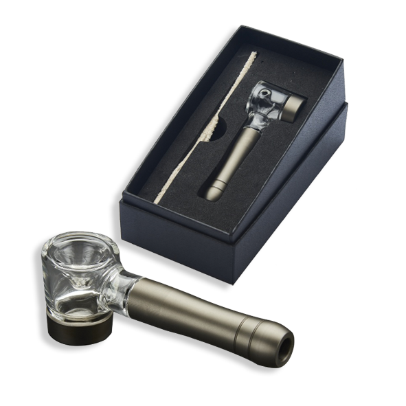 Aluminium and glass pipe 108mm - in box set