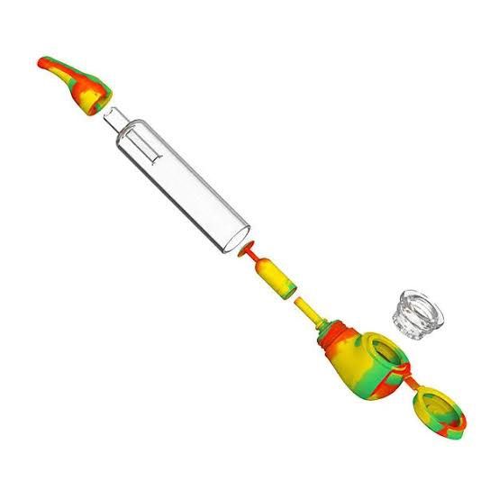 Rasta Pipe - Silicone w/Glass Bowl Assorted