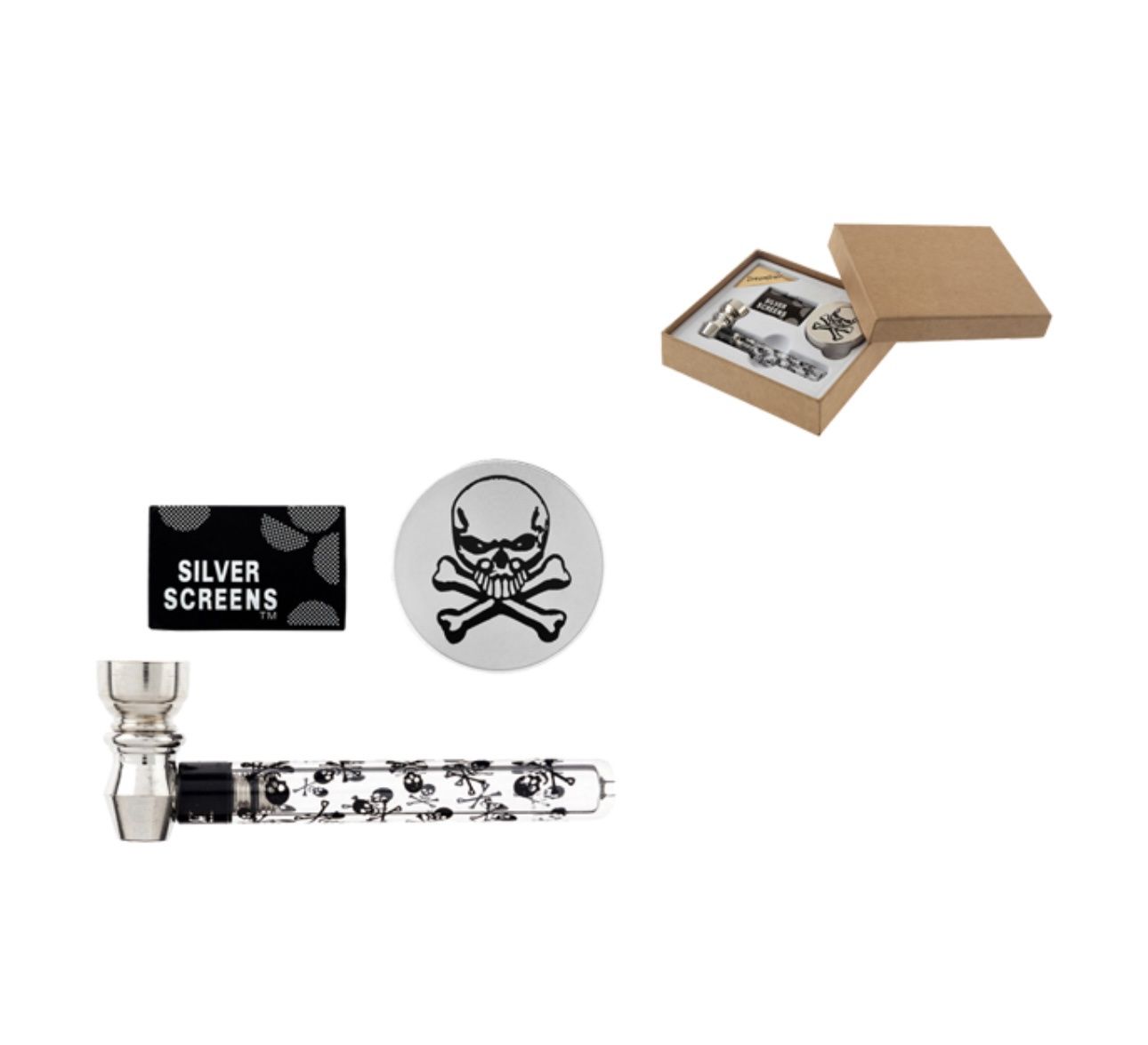 Glass Pipe Set - With Mesh &amp; Grinder