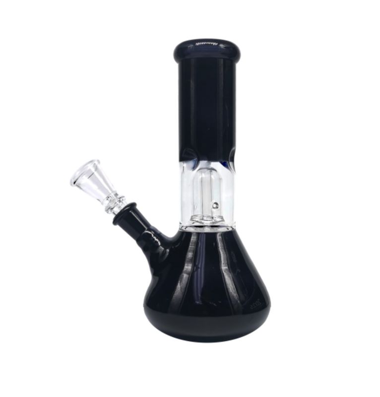 Glass Bong | Black &amp; Clear Ice catcher &amp; Percolator - 22cm | 345048