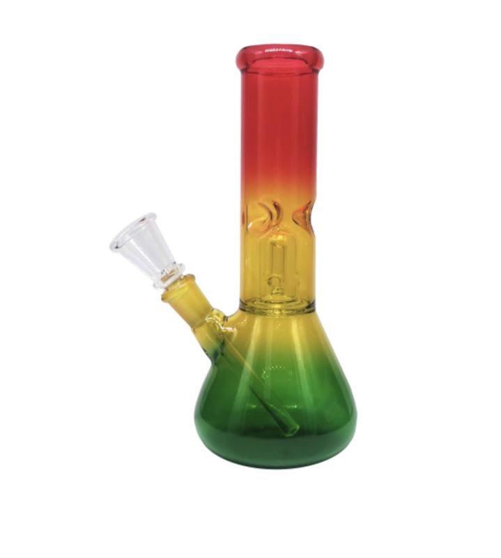 Glass Bong | Rasta with Ice Catcher &amp; Percolator 22cm | 345047