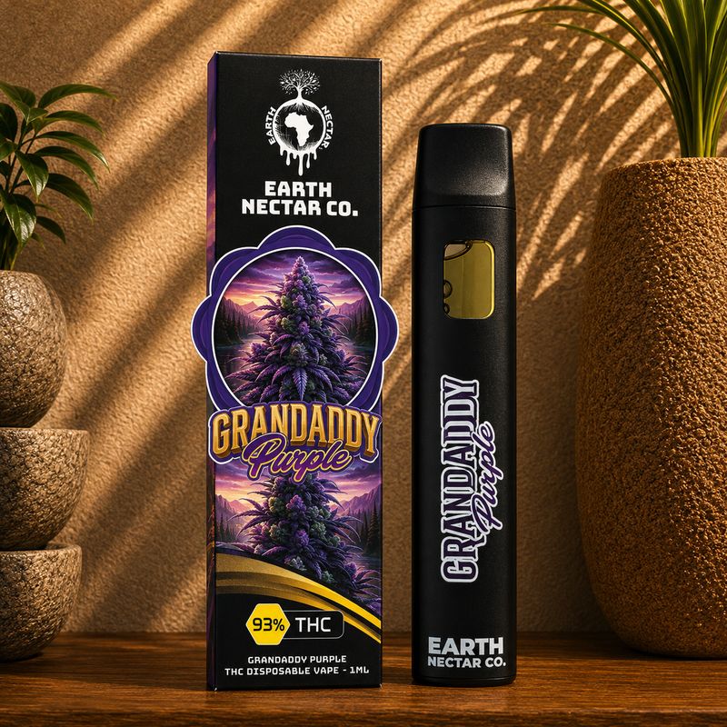 Grandaddy Purple | 1ml Disposable Vape | Earth Nectar (indica)