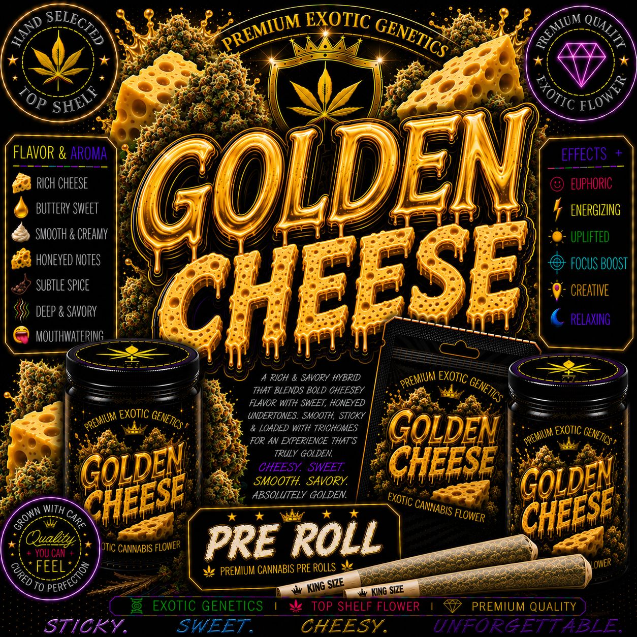 Pre Roll x 1 | Golden Cheese | Indoor