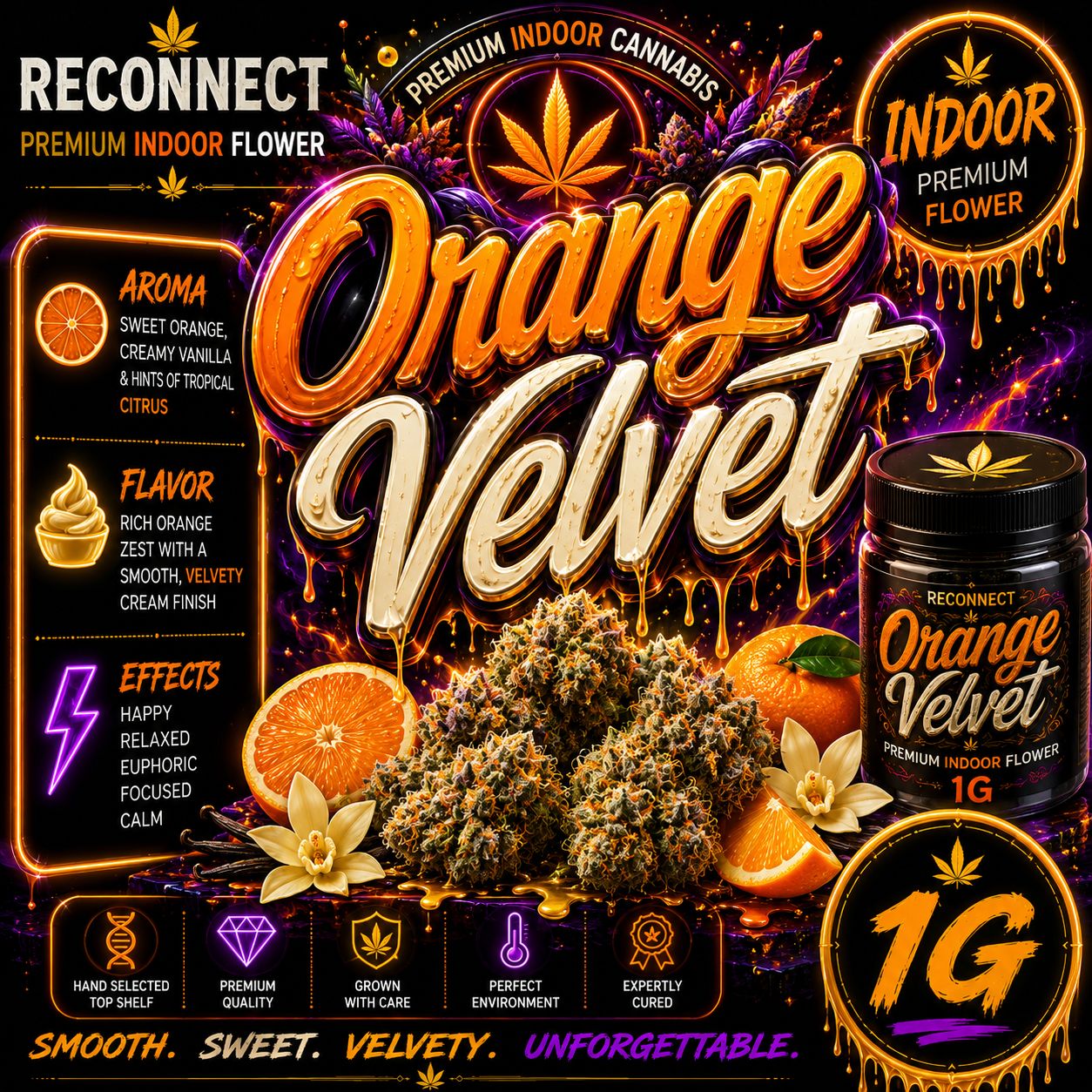 1G | Orange velvet | Indoor