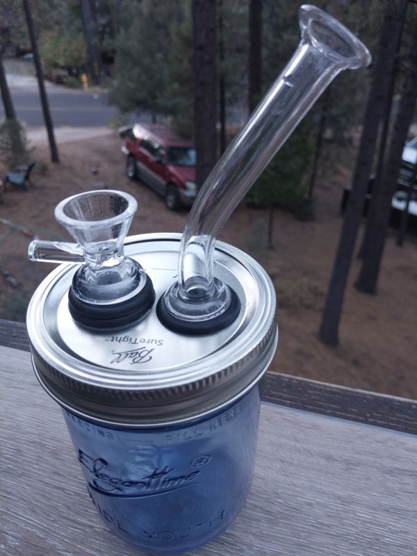 &quot;Blue&quot; Mason Jar Bong Bubbler