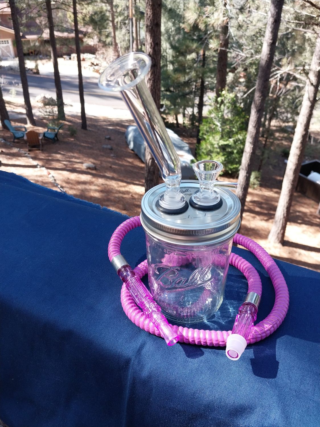 Mason Jar "Convertible" Bong! Use  Hose or Mini Glass Mouthpiece!