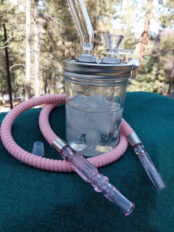 Mason Jar "Convertible" Bong! Use  Hose or Mini Glass Mouthpiece!