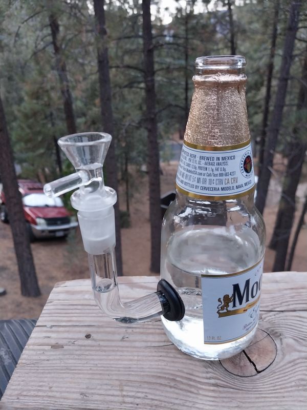 Modelo Beer Bottle Bong - All Glass "L" Stem &amp; Bowl !