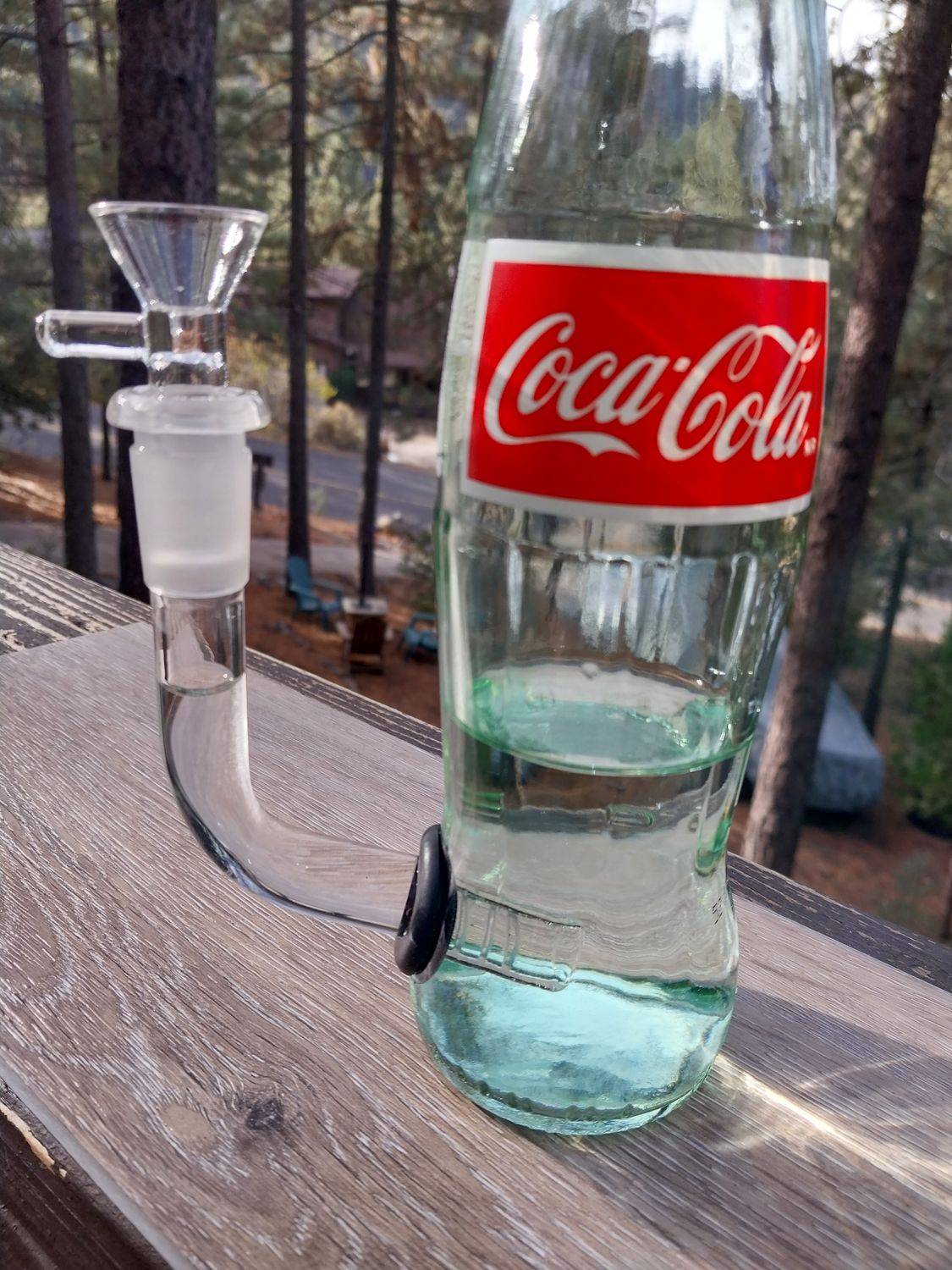 Cola (Coke) Bottle Bong  Glass "L" Stem with Bowl!