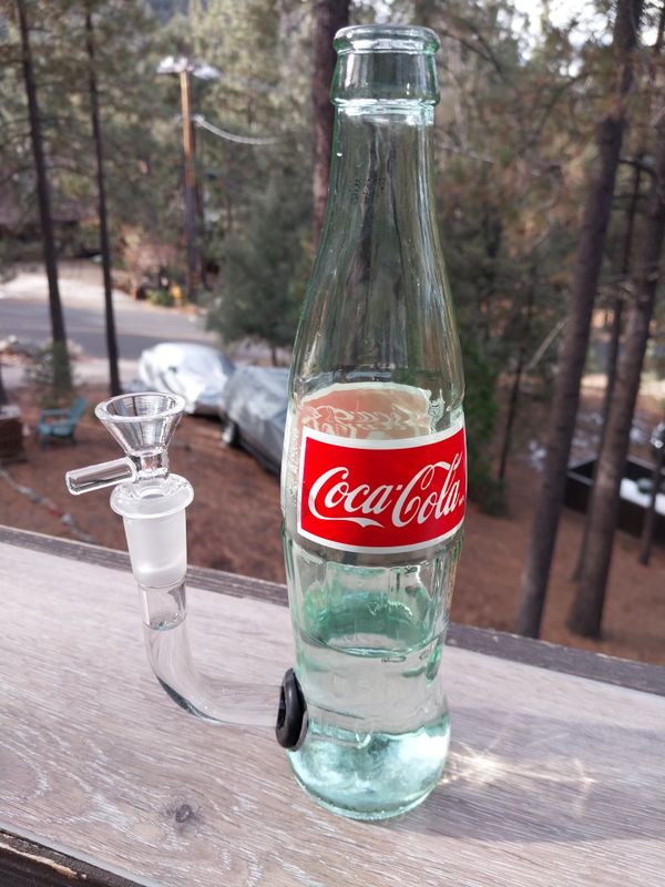Cola (Coke) Bottle Bong  Glass "L" Stem with Bowl!