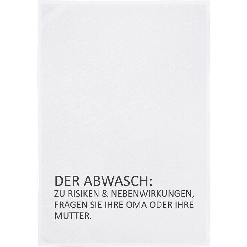17;30 Geschirrtuch weiß "Abwasch: Zu Risiken & Nebenwirkungen...
