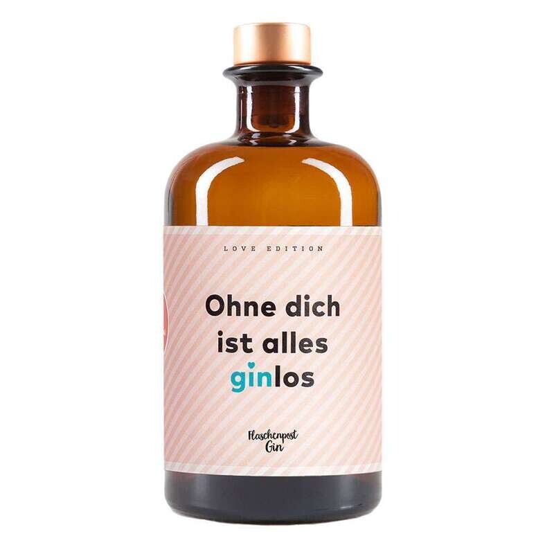 Flaschenpost Gin „Ohne Dich ist alles ginlos“