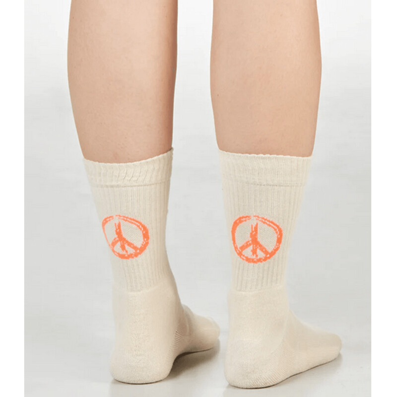 Dailysocks Socke PEACE camel/neonorange