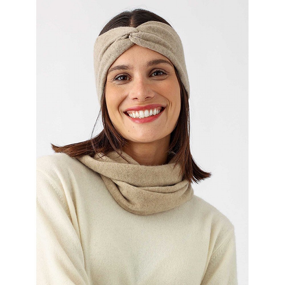 ? Zwillingsherz Stirnband 100% Cashmere beige