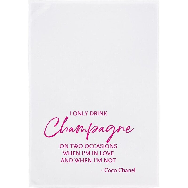 17;30 Geschirrtuch weiß 17;30 Geschirrtuch weiß "I only drink champagne"